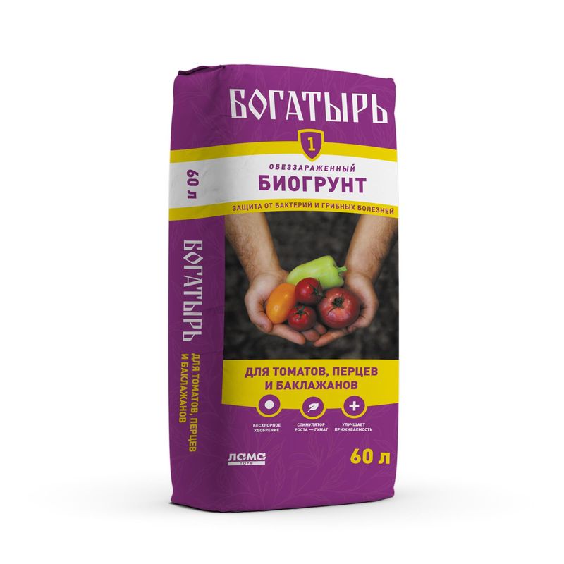 Грунт БОГАТЫРЬ 60л. Lt001133 (д/томатов, перца и баклажанов)