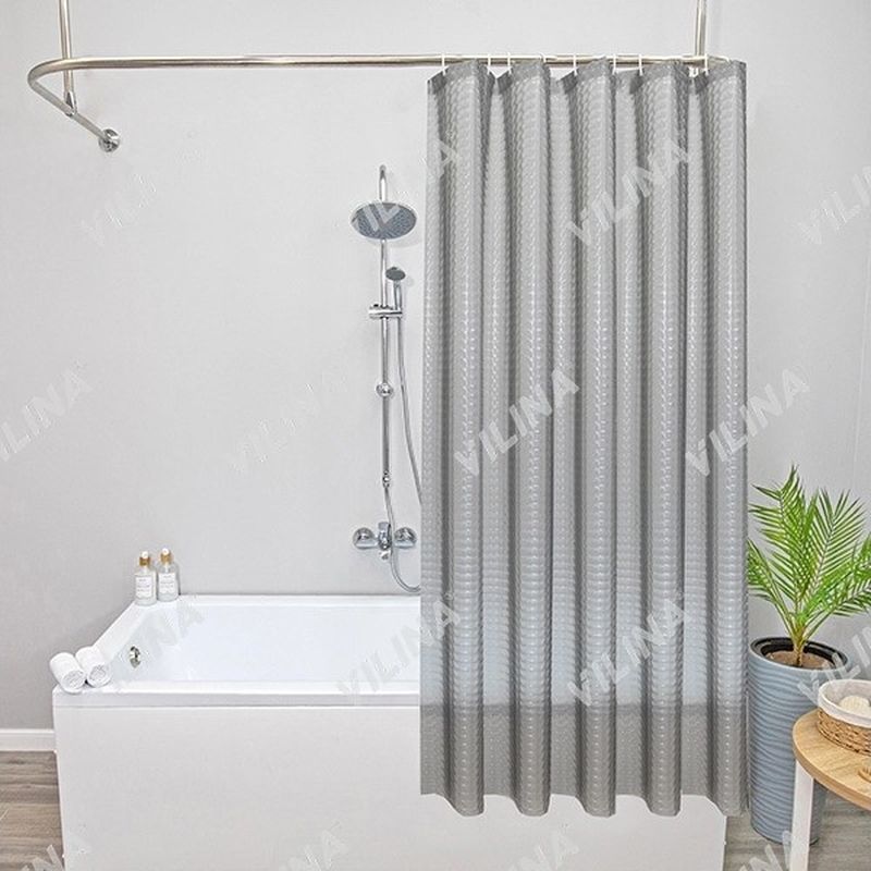 Занавес д/ван.комн. 180*180см. "Кристалл" 36723 PEVA (микс) М.