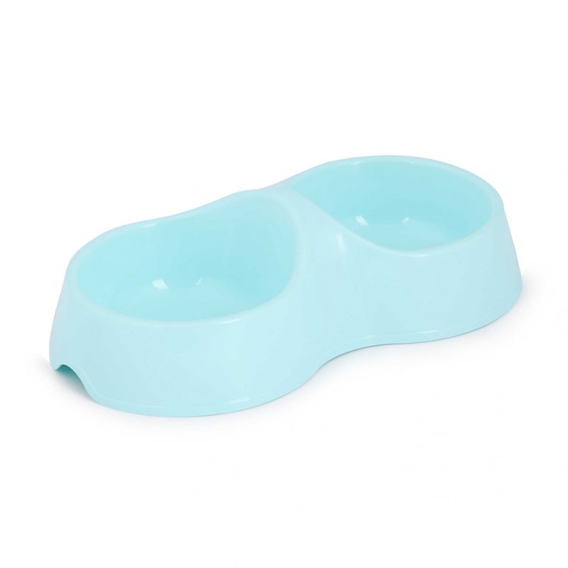 Миска д/кошек двойная  МУР-МЯУ 0,2л. М8273 (голубой)