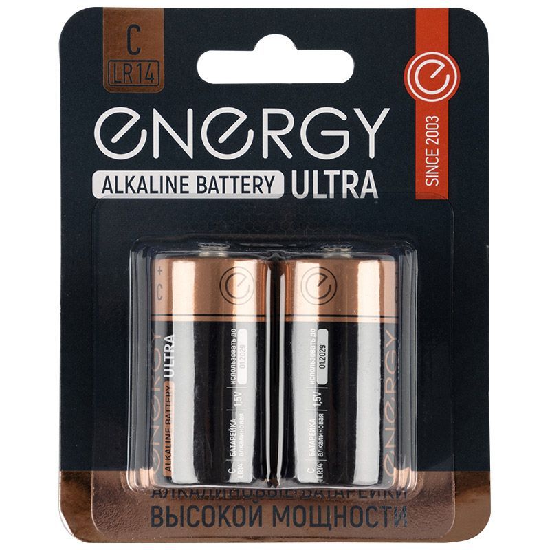 Батарейка алкалиновая Energy Ultra LR14/2В 104982 СКР.