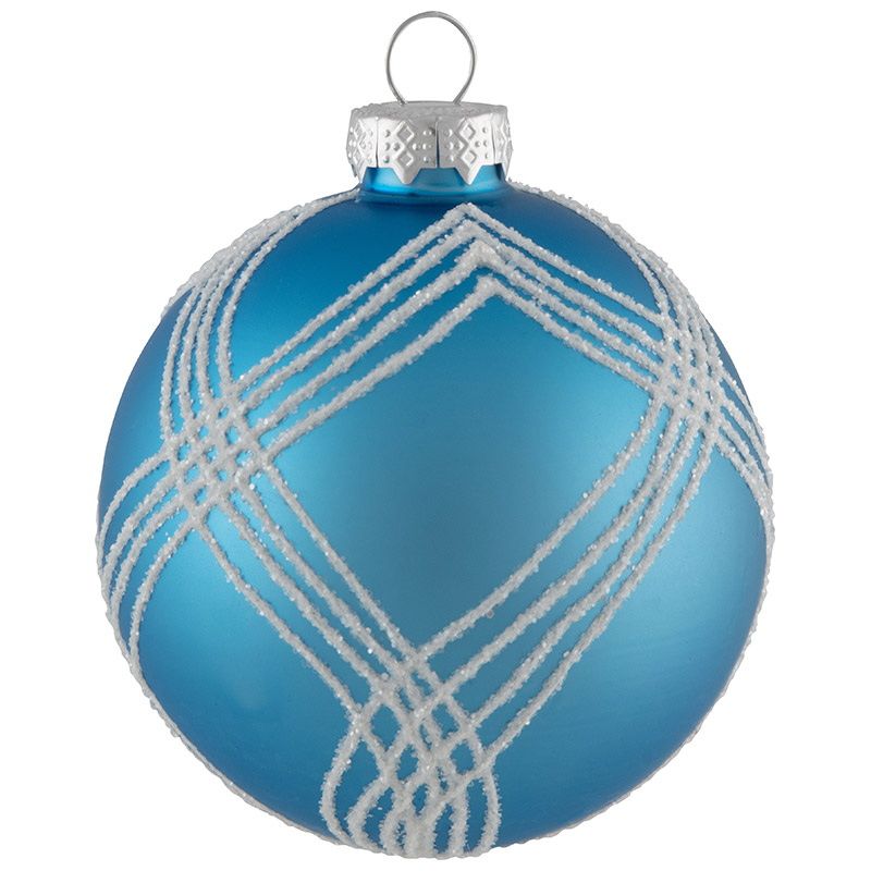 Шар "Серпантин" d8см.  SYBLQA-0523120 106386 (голубой) стекло Скр.