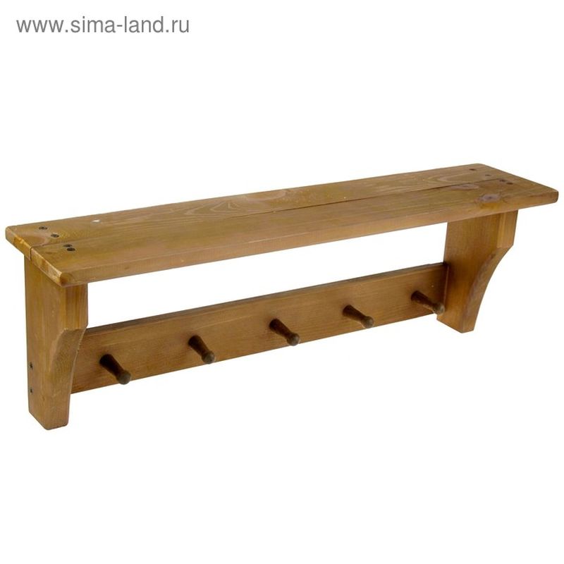 Полка-вешалка Простая 5 крючков