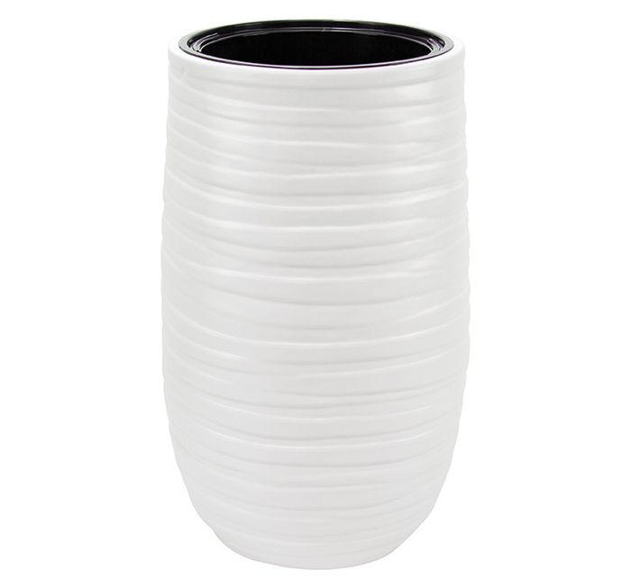 Кашпо ЛАЙН  d37,5см. h62см с вставкой КН3412Б (белый)