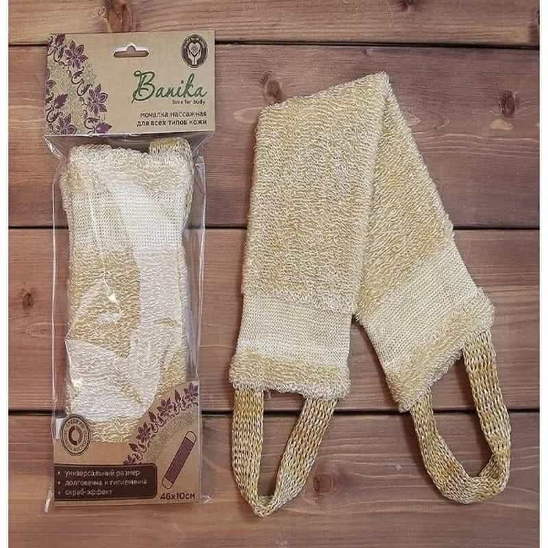 Мочалка "Banika" длинная с руч. Я28029 (46*10см.) Е