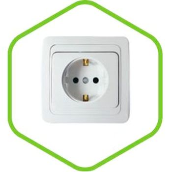 Розетка CLASSICO один. 2022-W скр\пр белая (2110) ASD