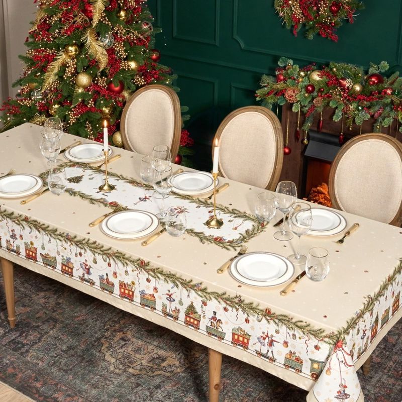 Скатерть 850-757-22 "ЩЕЛКУНЧИК" (140*300см беж. ) хлопок, твилл пропитка