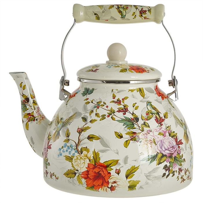 Чайник эмал. EM-1339 "Цветы" 4,0л. Дел.