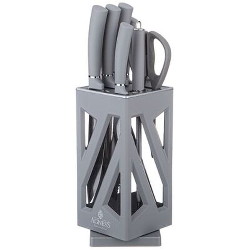 Набор ножей 911-761 (8пр. пласт. вращ. подст.) ВД