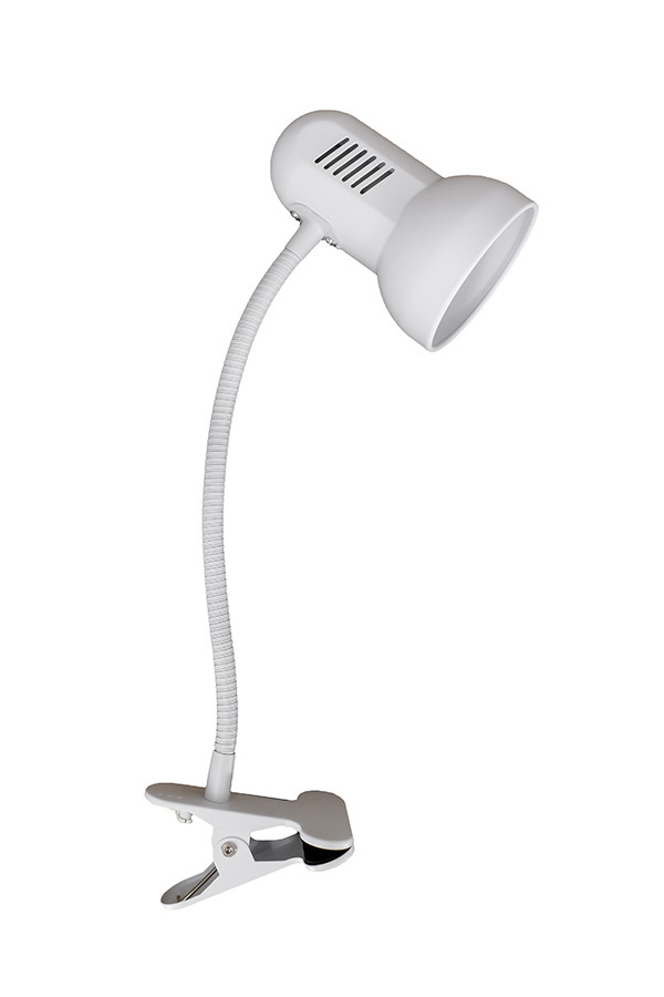 Лампа настольная MT-2023 ,белый глянец, на прищепке, 40Вт, Е27