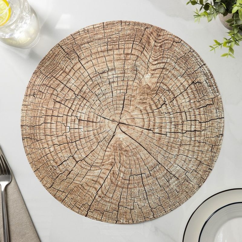 Салфетка сервировочная d 36см. Палисандр 10557 ПВХ