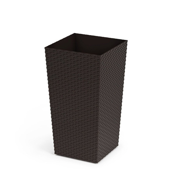 Кашпо напольное "Ротанг" со встав. (220*220*415мм.) М8850 мокко