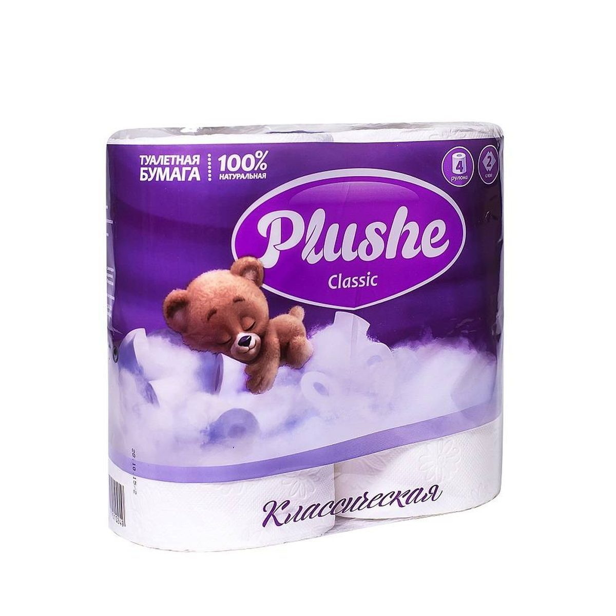 Туалетная бумага 2сл. Plushe Classic 2084 4 рул.*18м. (белый)