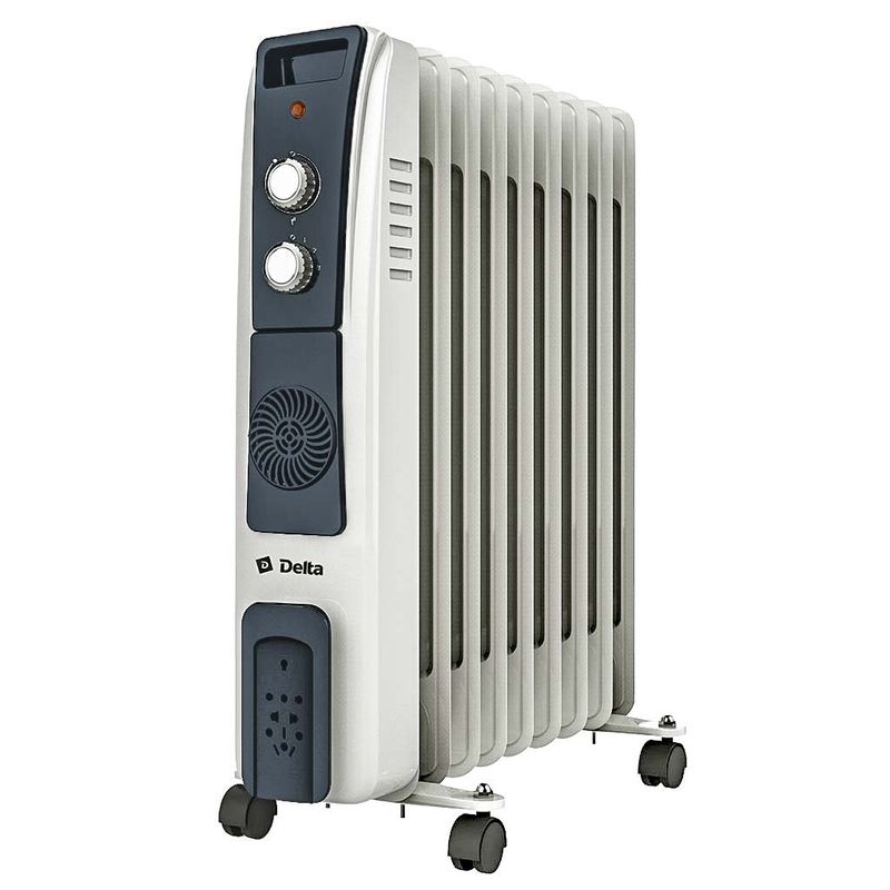 Обогрев.масл.  9секц. D12F-9 2,0 кВт с вентилятором (св.серый) Дел.