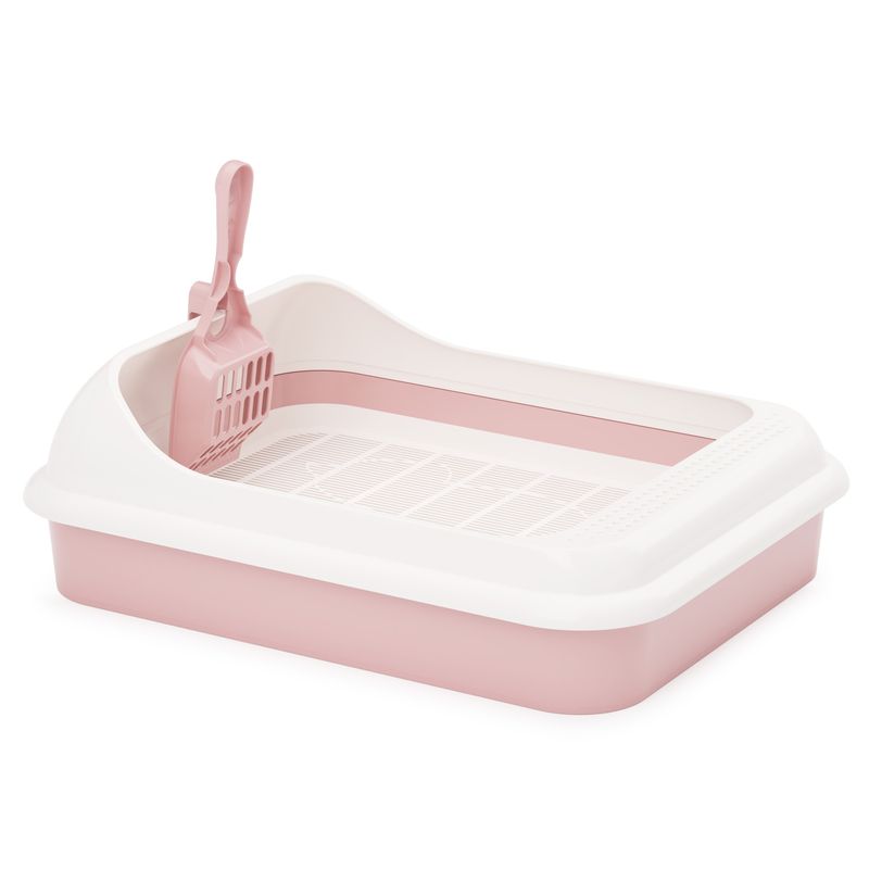 Набор д/кошек ЛЕКСИ (лоток с бортом, сеткой и совком) М6975 (розовый)