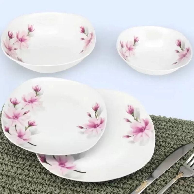 Столовый сервиз 19К-19220 "Магнолия" (19пр.) квадратные тарелки