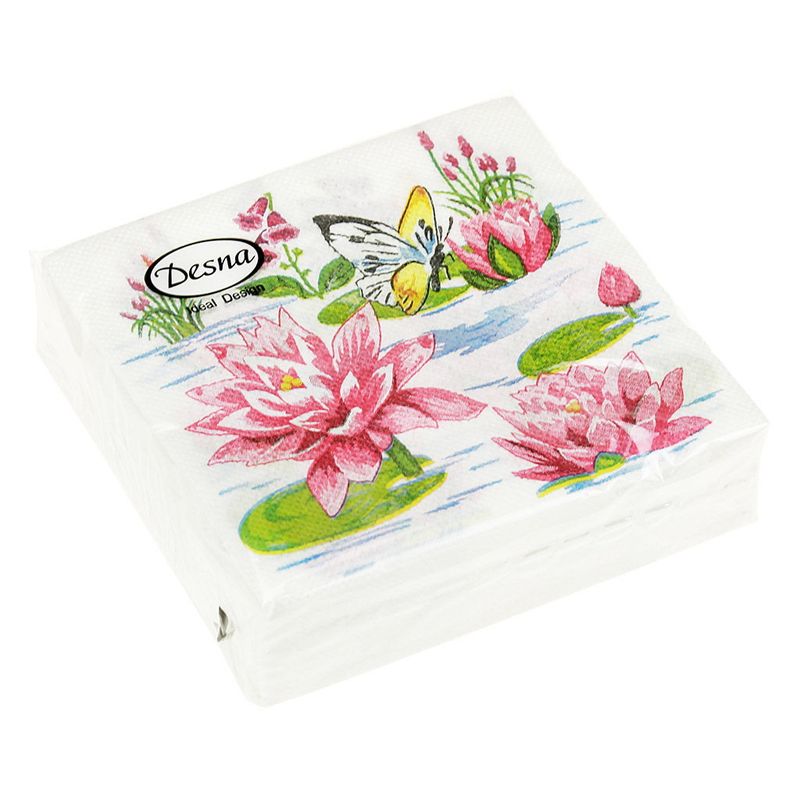 Салфетки бумажные 1сл. Design 31753 (24*24см.) 40шт. "Лилии у озера"  РБ