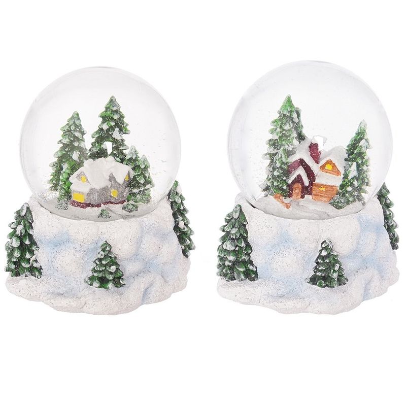 Фигурка "Домик" 722546 в стеклянном шаре,  с муз. (12*12*14,5см.)