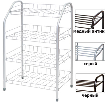 Этажерка д/обуви 4ярусн. разборн. узкая (ЭТ2) 700*465*300мм. Иж.