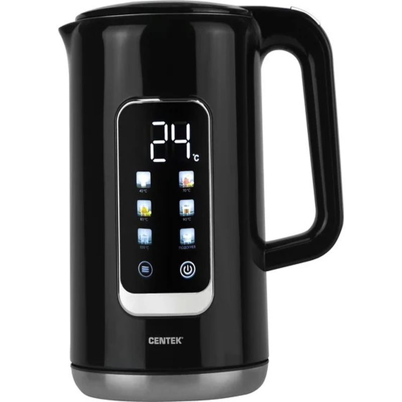 Чайник эл. CENTEK CT-1003 Black (1,7л. 2,2кВт. 2 стенки, сенсор. диск)