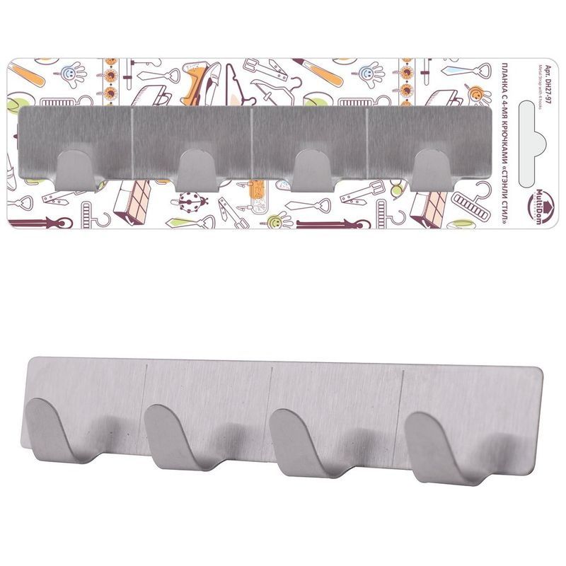 Крючки на планке DH27-97 "Стенли стил" (4кр.) (16см.) Мд