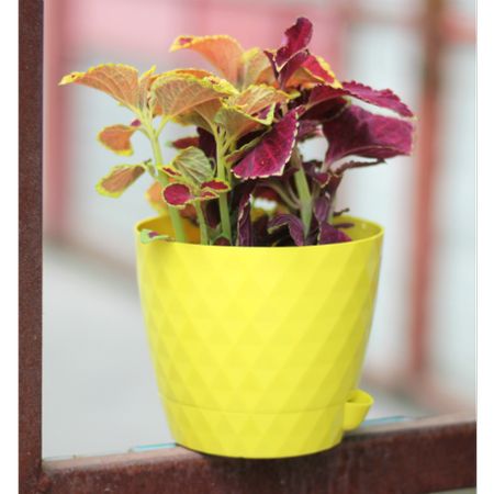 Горшок д/цв. РУМБА 1,5л. d14см. с корн. поливом 1088 (лимон) ДП