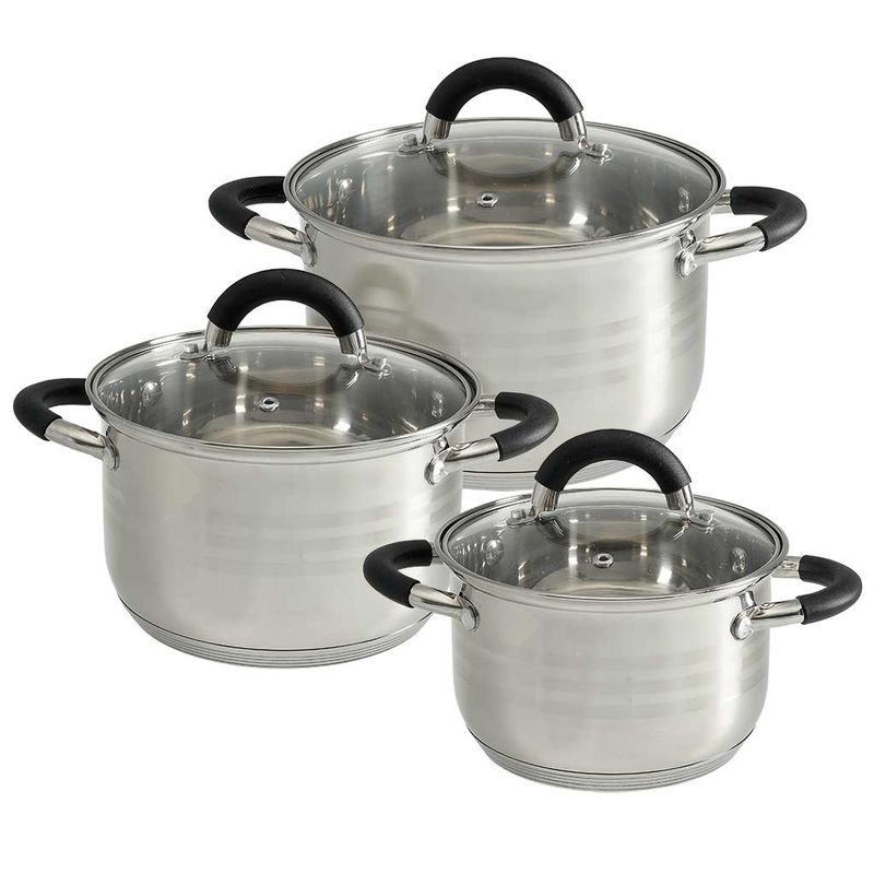 Набор посуды Webber BE-623/6 (3к.: 2,2/3,0/4,0л. ст/крышк. )