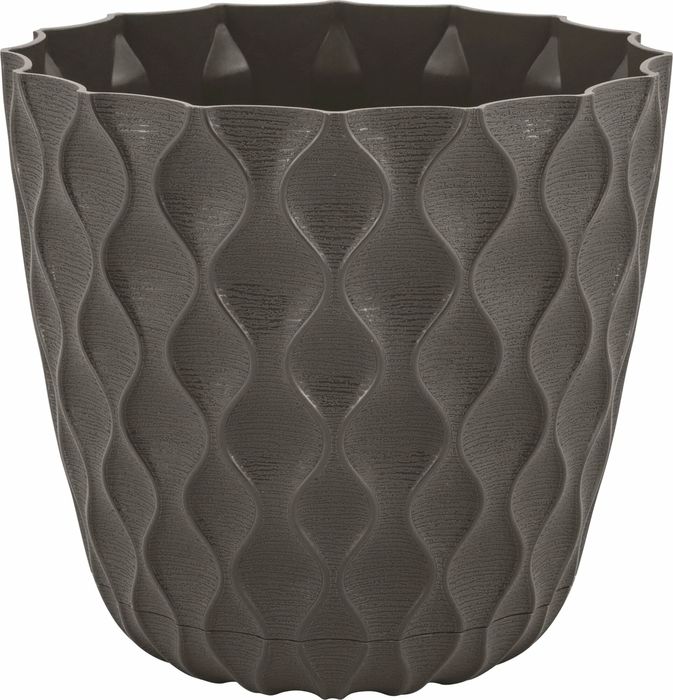 Горшок д/цв. "InGreen Wave"  2,5л, D175мм ПЦ6502ГШ (горький шоколад) с дренажной сеткой и поддоном