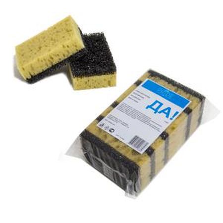 Губка д/посуды "Да!" 5шт. гх049 (с чистящим слоем) П