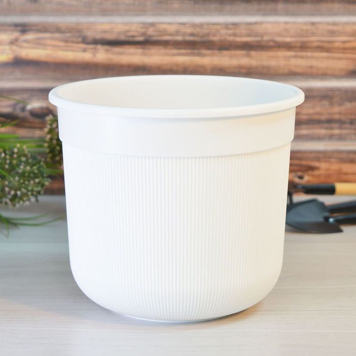Горшок д/цв. "Сканди"  1л. М9158 с дренажной вставкой (белый)