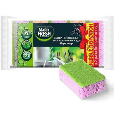 Губка д/посуды "Мастер Фреш"  XL 7917 5шт.BLACK (Арвитекс)