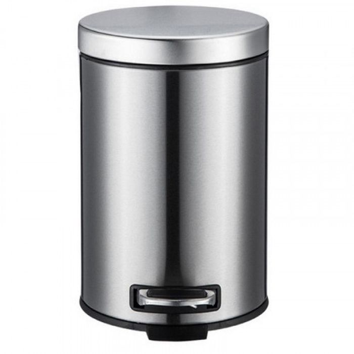 Ведро д/мусора нерж. 12,0л. КТ-88-12С-СД (полиров. круг. с педалью. 250*250*390мм с доводчиком )