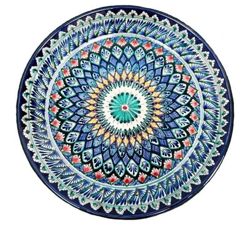 Ляган СИНИЙ (блюдо д/плова) 42см. (Узбекистан)