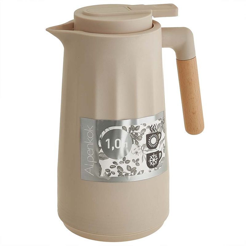 Термос-кувшин стекл. АК-10109S 1,0л. (бежевый) Alpenkok