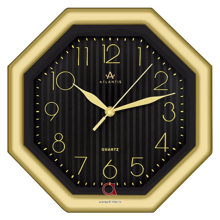 Часы настенные TLD-6020 "Atlantis" black dial (d27*4.5см) А