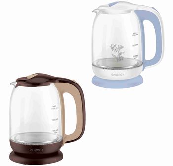 Чайник эл. ENERGY Е-281 2,2кВт. 1,7л. стекло диск 164116/164117 Скр.