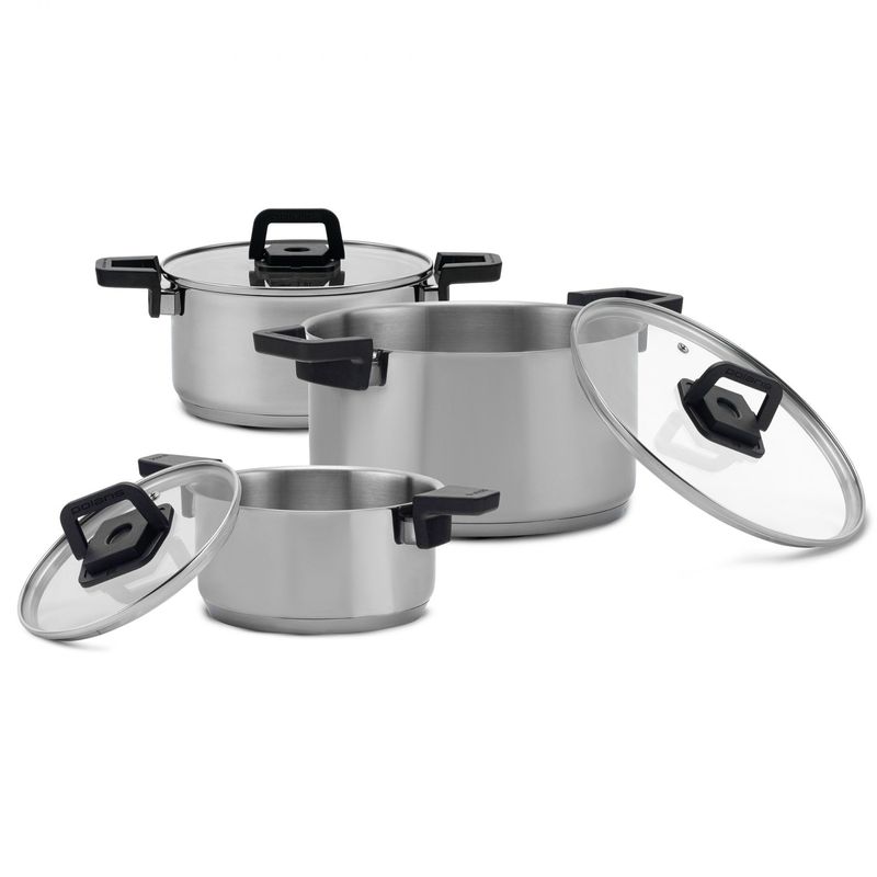 Набор посуды Fold&Keep-6S (6пр: 3к. 1,5/3,0/5,8л., плоские ст/кр. со скл. ручками) 018551 POLARIS