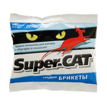 SUPER-CAT (твердый брикет от крыс и мышей) 48г. Август