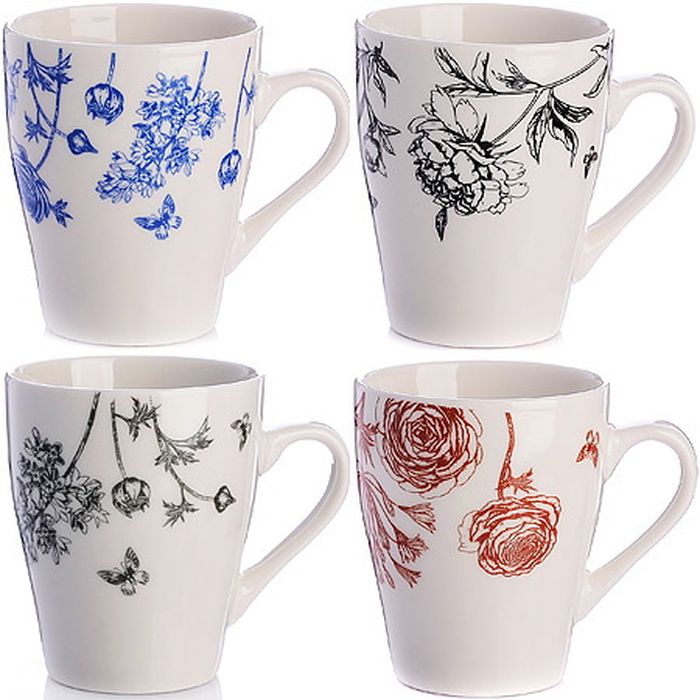 Кружка LR 31227 "Цветы графика" (340мл. 36шт./кор.)  СКС