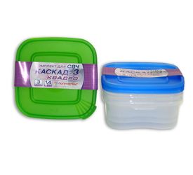 Компл. контейнеров д/СВЧ "Каскад 3 "Квадро" 1,4л. (3шт.) ПБ68001