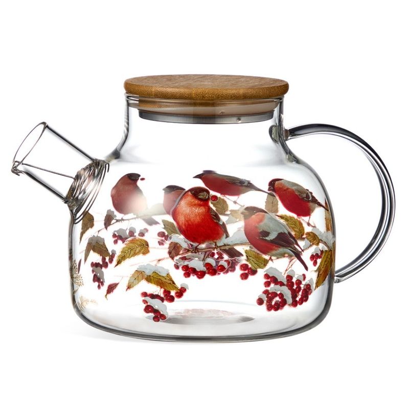Чайник заварочный 887-459 "Снегири" 1,0л. (стекло) ВД