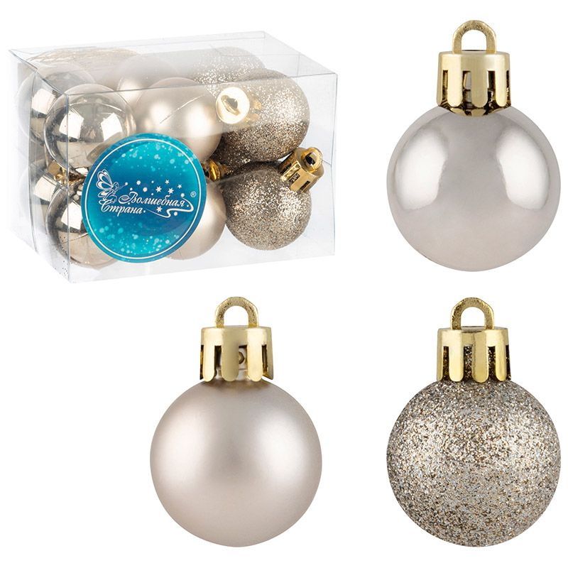 Шары SYQA-0123162-09 (набор 12шт.) d3см. 106319 (золотая шампань) Скр.