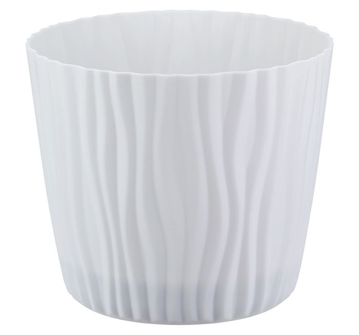 Кашпо ВОЛНА  4,0л. d20см. с вкладышем КН3189Б (Белый)