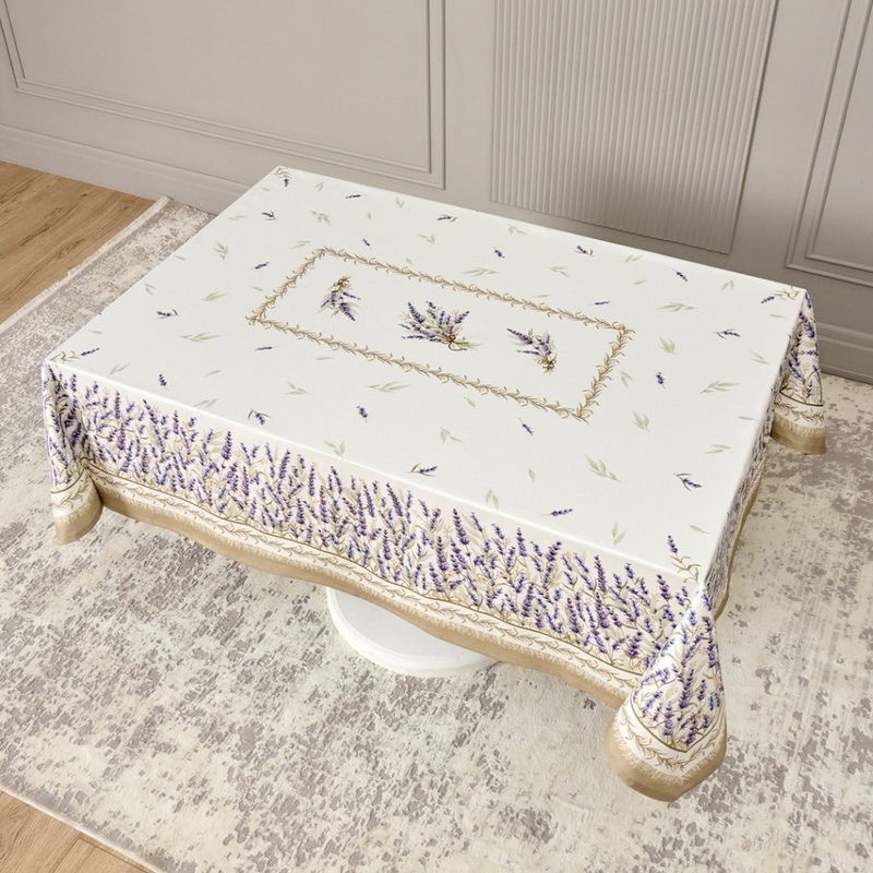 Скатерть 850-735-23 "ДУША ПРОВАНСА" (140*180см белый. ) хлопок, твилл пропитка