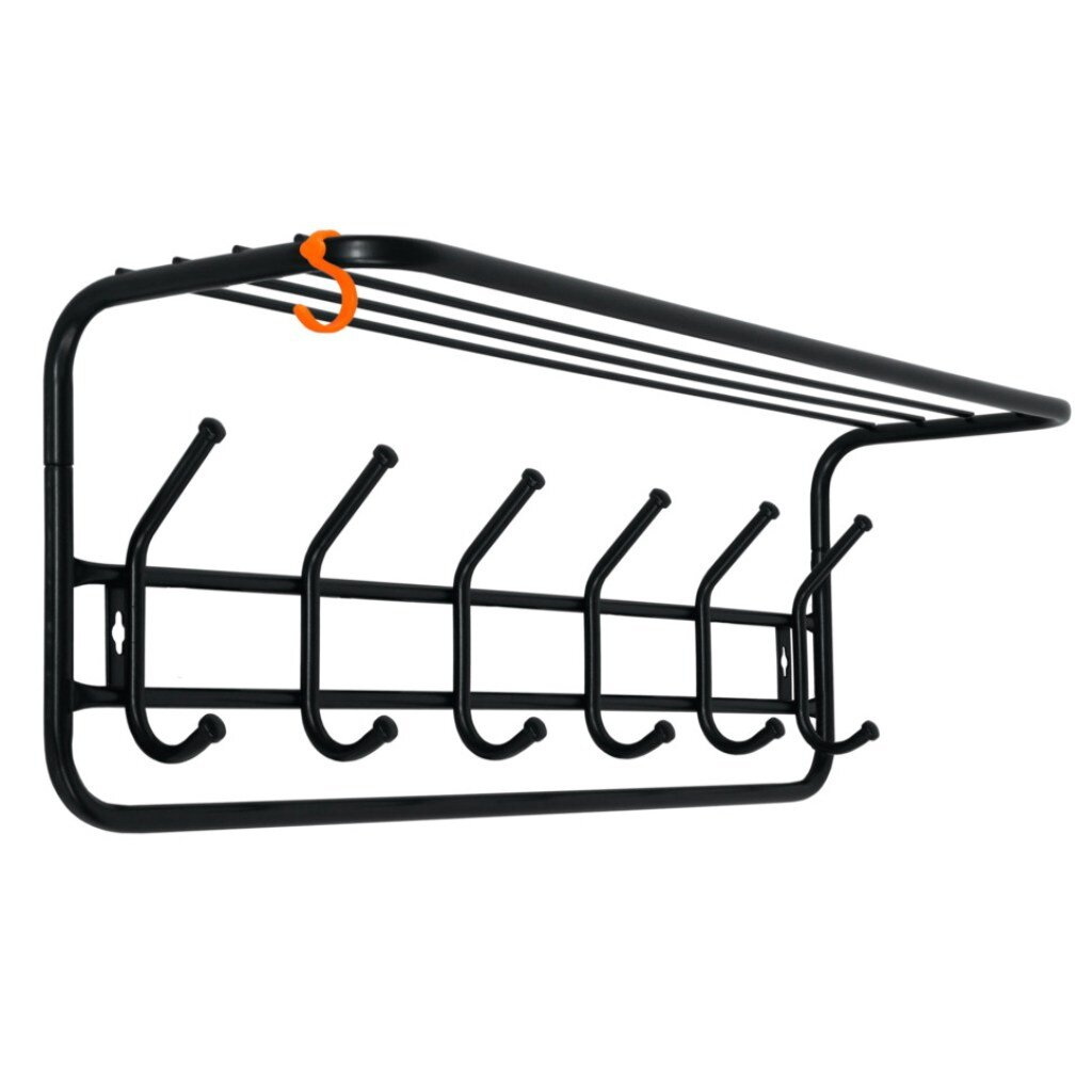 Вешалка настенная 80 ВСП 7 Ч/К с полкой (Черный/коричневый) (ЗМИ)