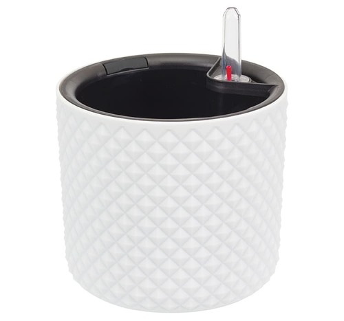 Кашпо ФАСЕТ  d15,0см. КН3235Б с вставкой и автополивом (Белый )