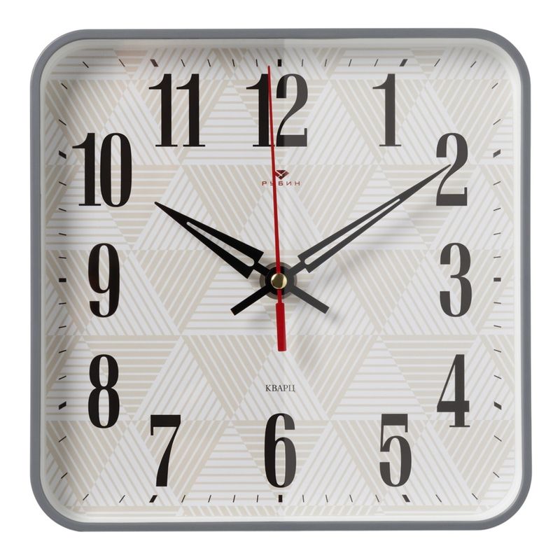 Часы настенные 1918-109 "Рубин" (19*19см.) корпус серый, "Геометрия"