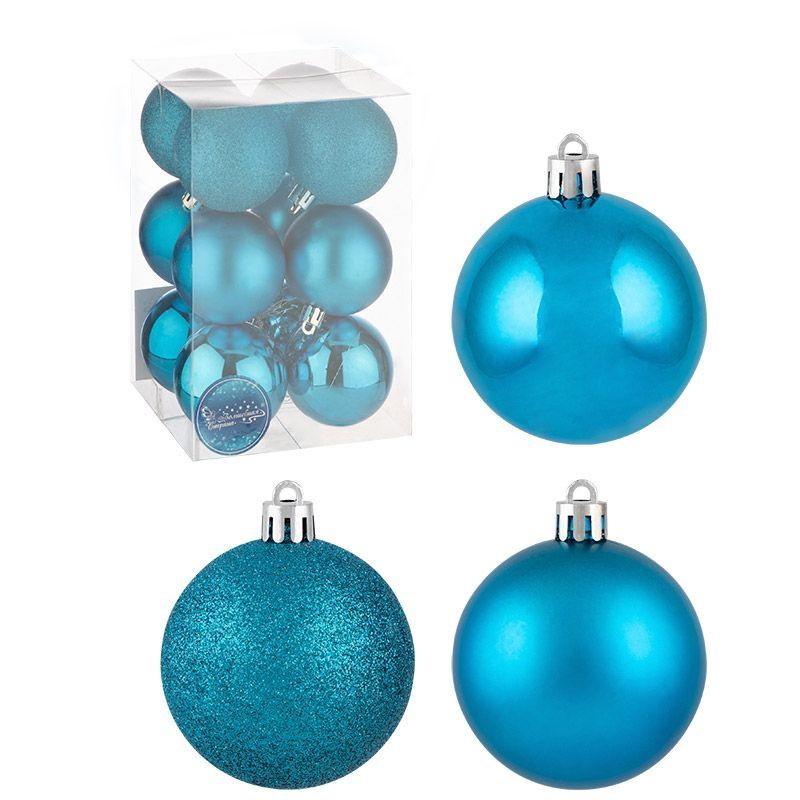 Шары SYQA-0123165-03 (набор 12шт.) d6см. 106322 (озерно-голубой) Скр.