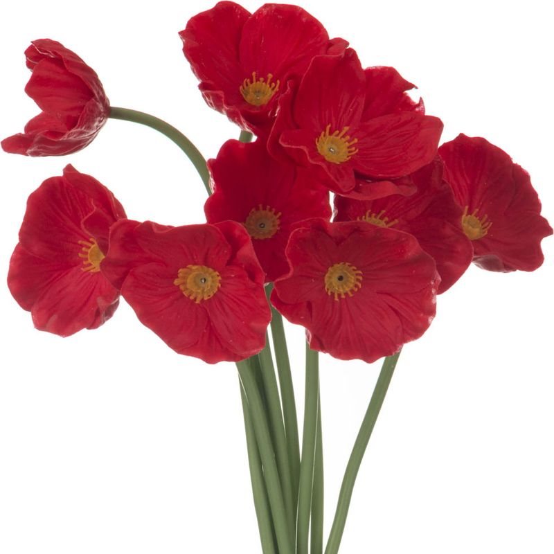 Комплект цветов искусственных 23-269 "Мак красный" (9шт. h=33см.) ВД