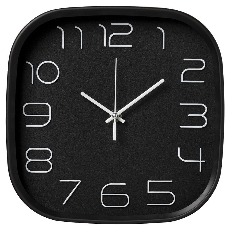 Часы настенные 2500-005 "Рубин" (25*25см.)корпус черный, "Классика"