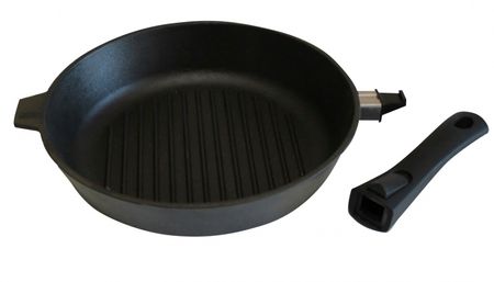 Сковорода-гриль чуг. 280*60мм. гс8060 (со съем. бакелит.руч.)